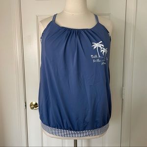Lane Bryant Cacique Blouson Style Swim Top